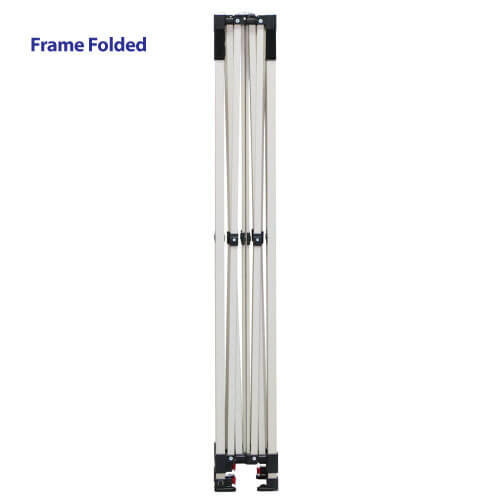 Aluminum frame for a 10ft x 10ft event tent, collapsed for transport
